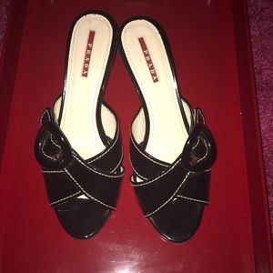 💯 Authentic Prada Wedged Sandals